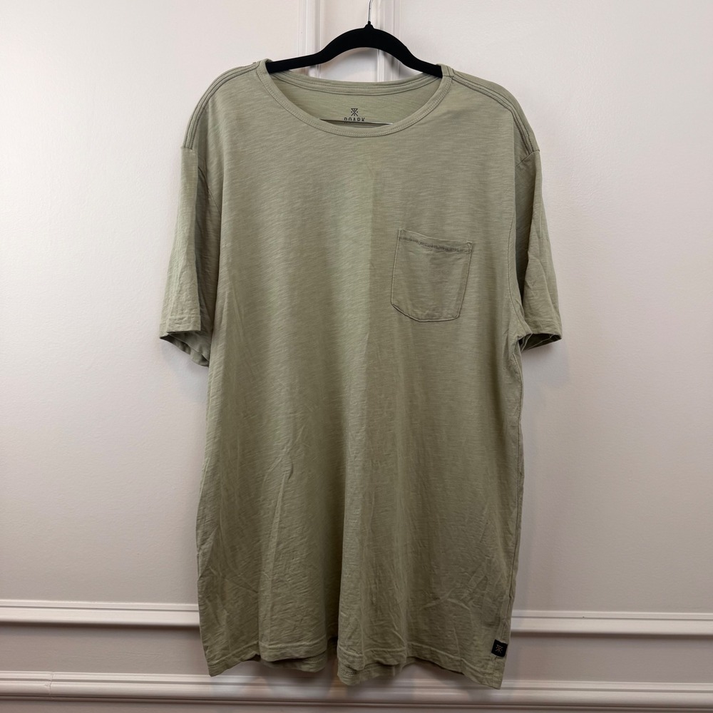 Roark Midweight Pocket Tee Mens XL Organic Cotton Sage Green Slub T-Shirt